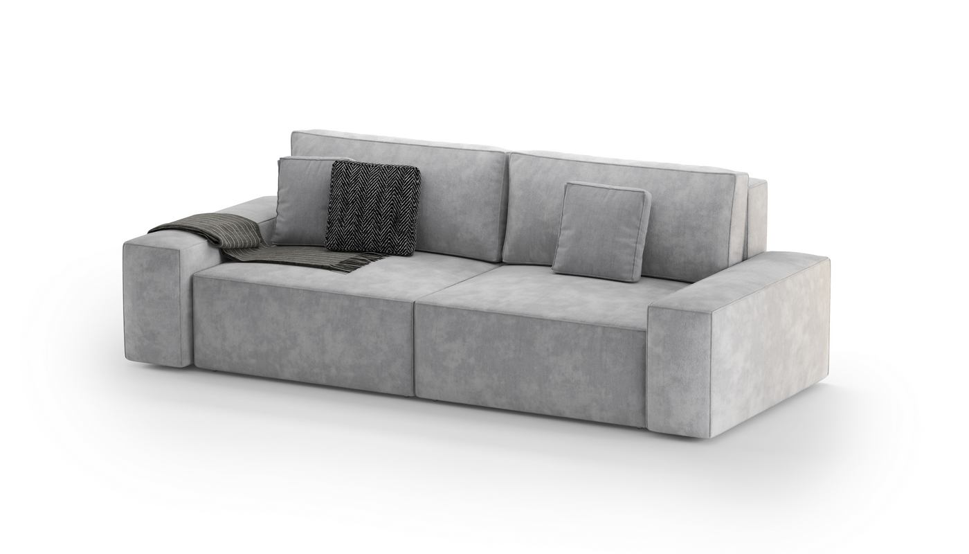 Диван модульный двухместный PLUSH_SILVER