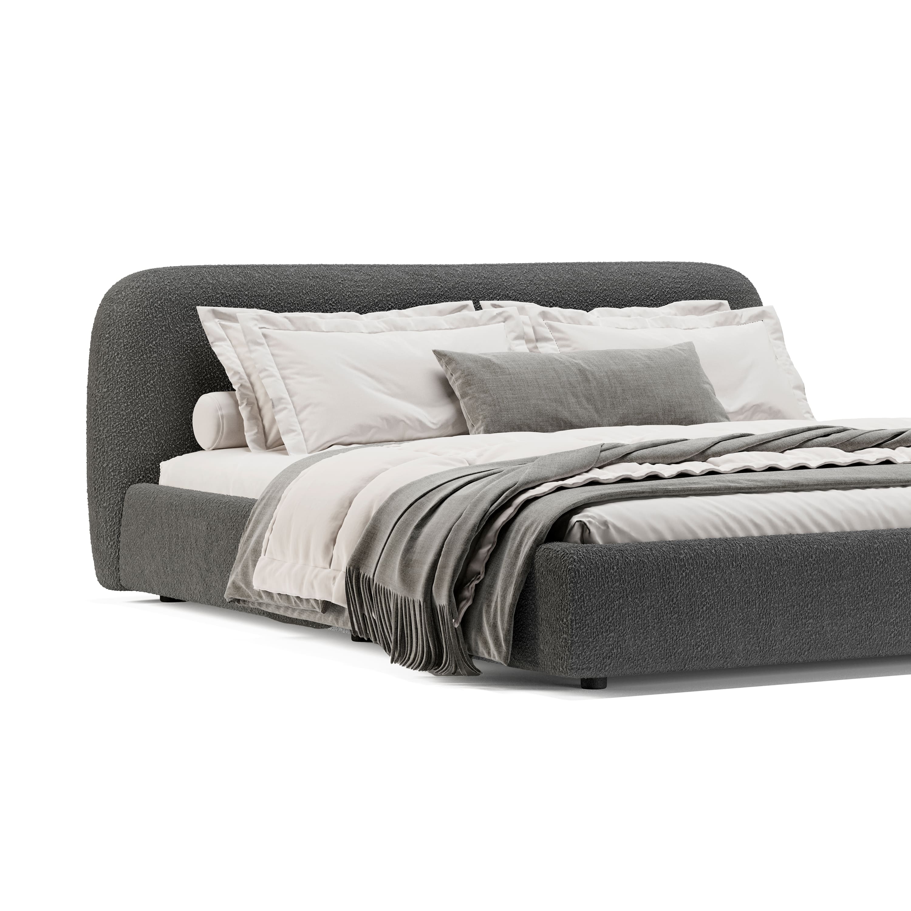 Кровать Лагом букле buckle dark grey 1.2х2.0