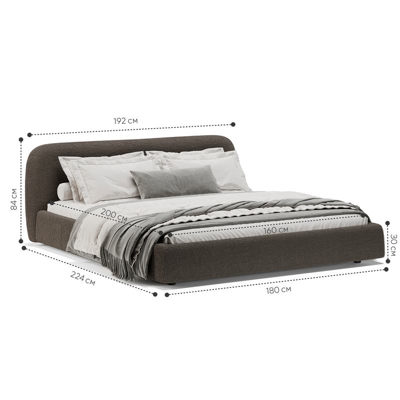 Кровать Лагом букле buckle brown 1.6x2.0