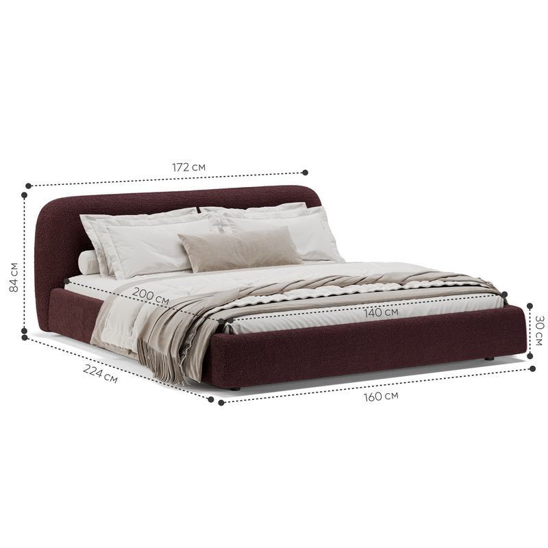 Кровать Лагом букле buckle plum 1.4x2.0