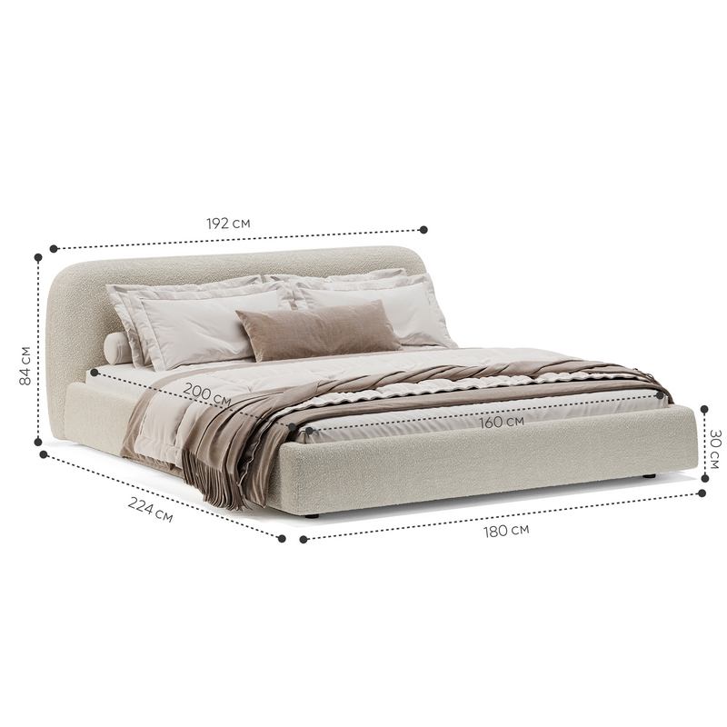 Кровать Лагом букле buckle white 1.6x2.0