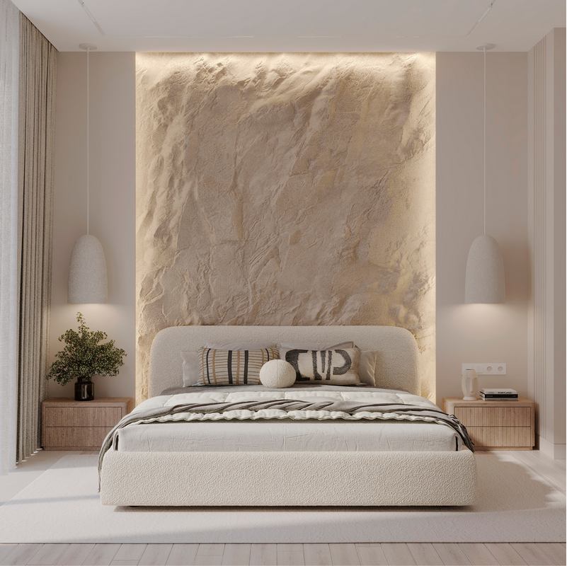 Кровать Лагом букле buckle white 1.4x2.0