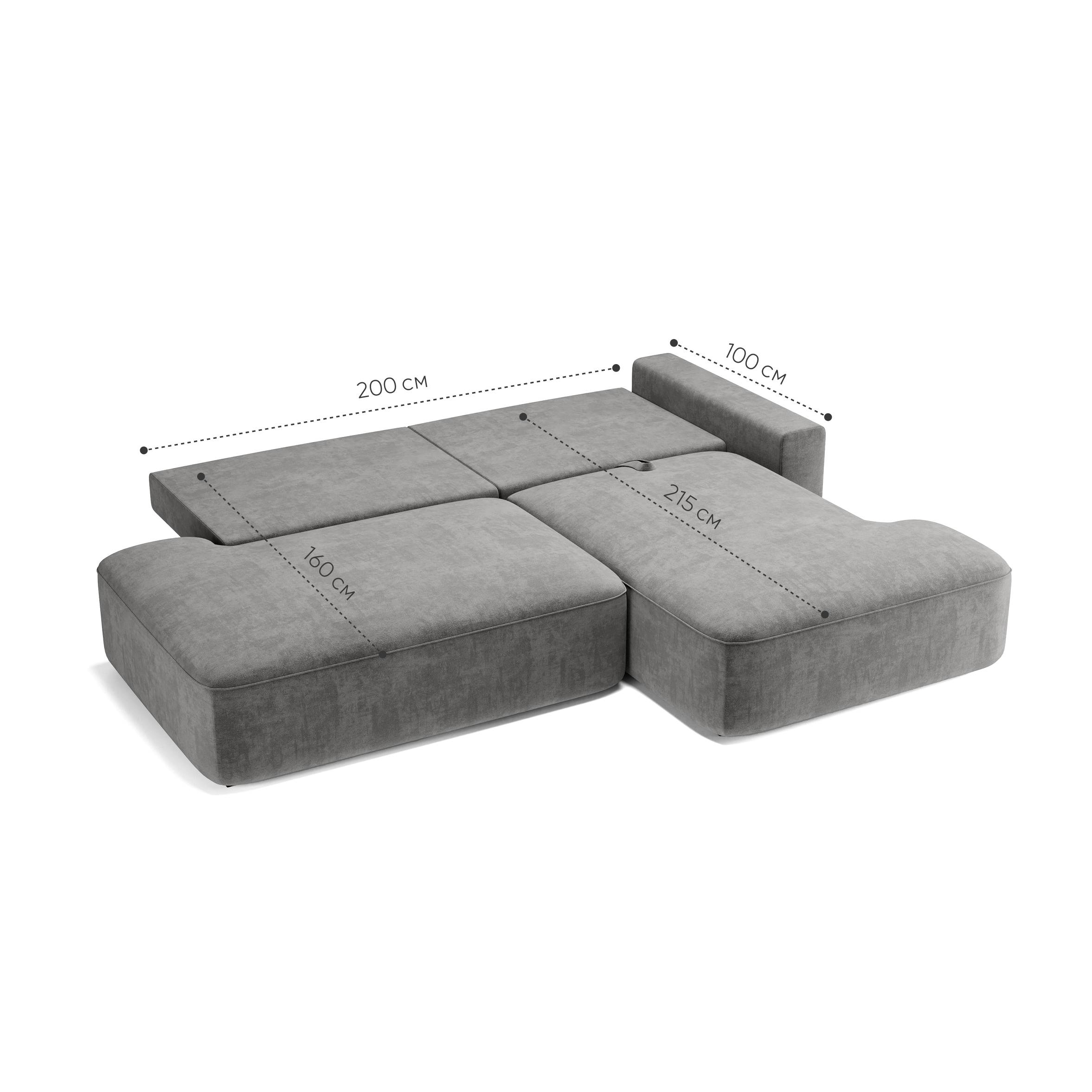 Комо двухмодульный угловой удлиненный sharli 13 Silver