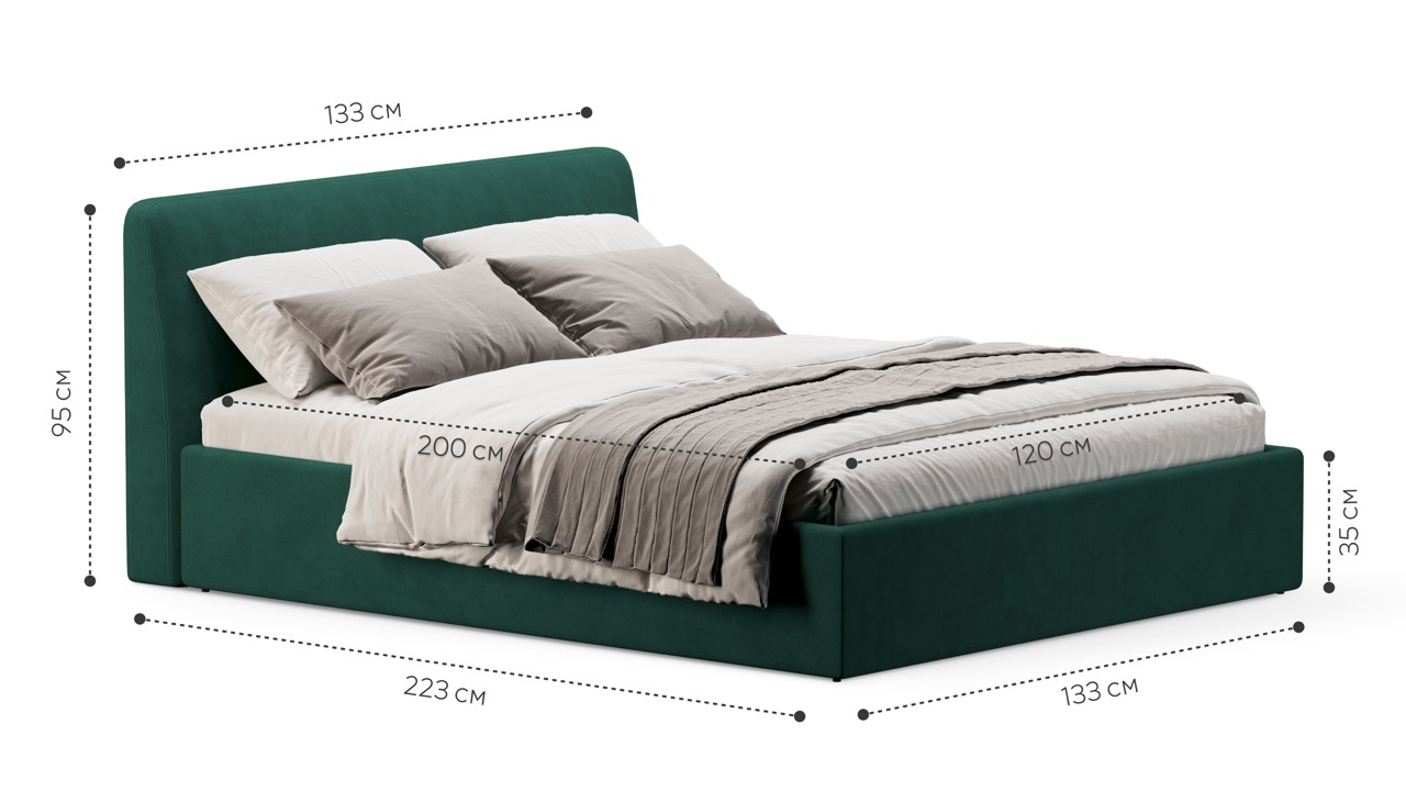 Кровать Симпл 120х200 велюр velutto soft 667